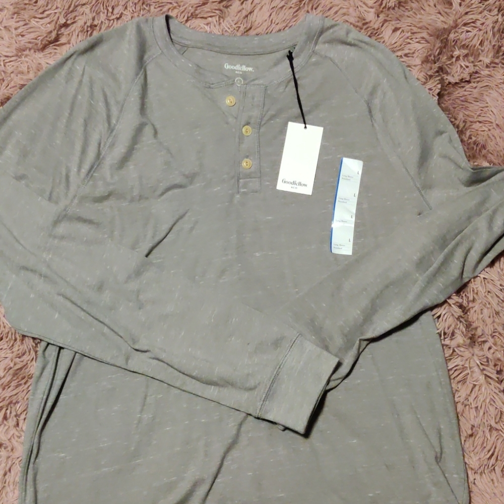 Gray Supersoft Long Sleeved Henley